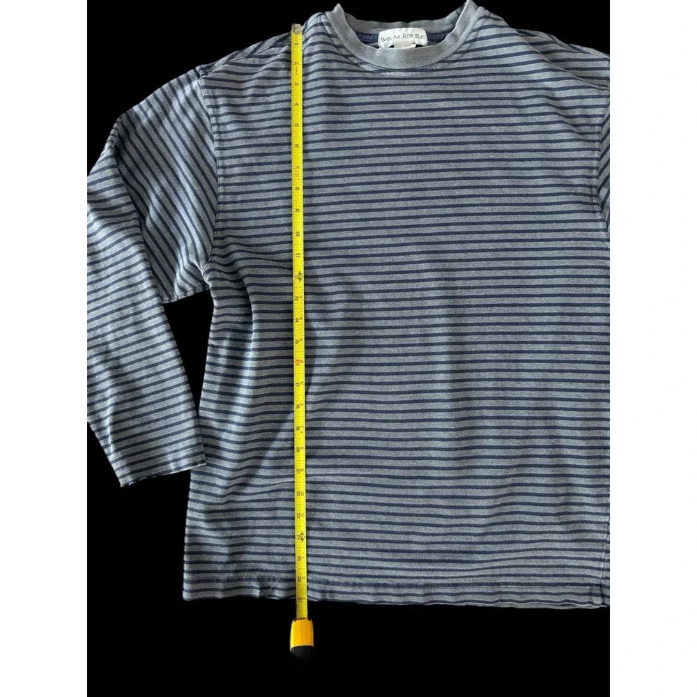 Vintage 90's Banana Republic Pullover‎ Sweater Medium Striped Distressed Cotton